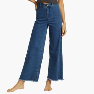 NWT WOMENS BILLABONG FREE FALL WIDE LEG INDIGO JEANS -31